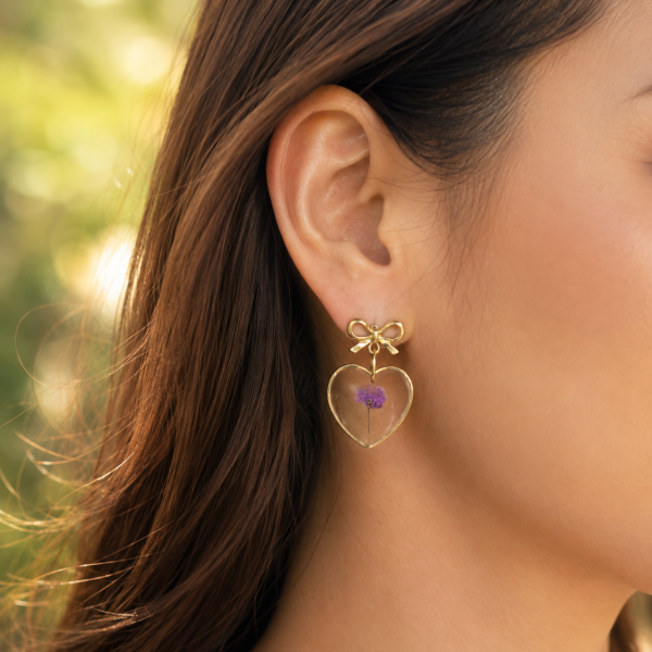Real Pressed Flower Earrings (Style 172M)