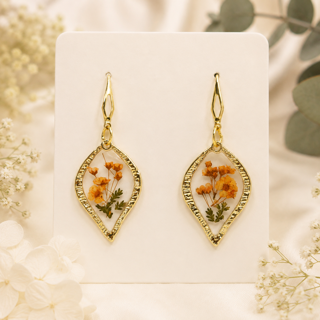 Real Pressed Flower Earrings (Style 173)