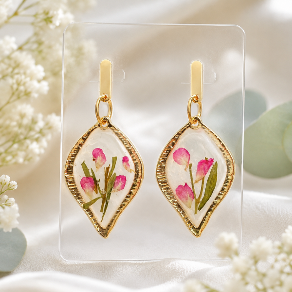 Real Pressed Flower Earrings (Style 173)