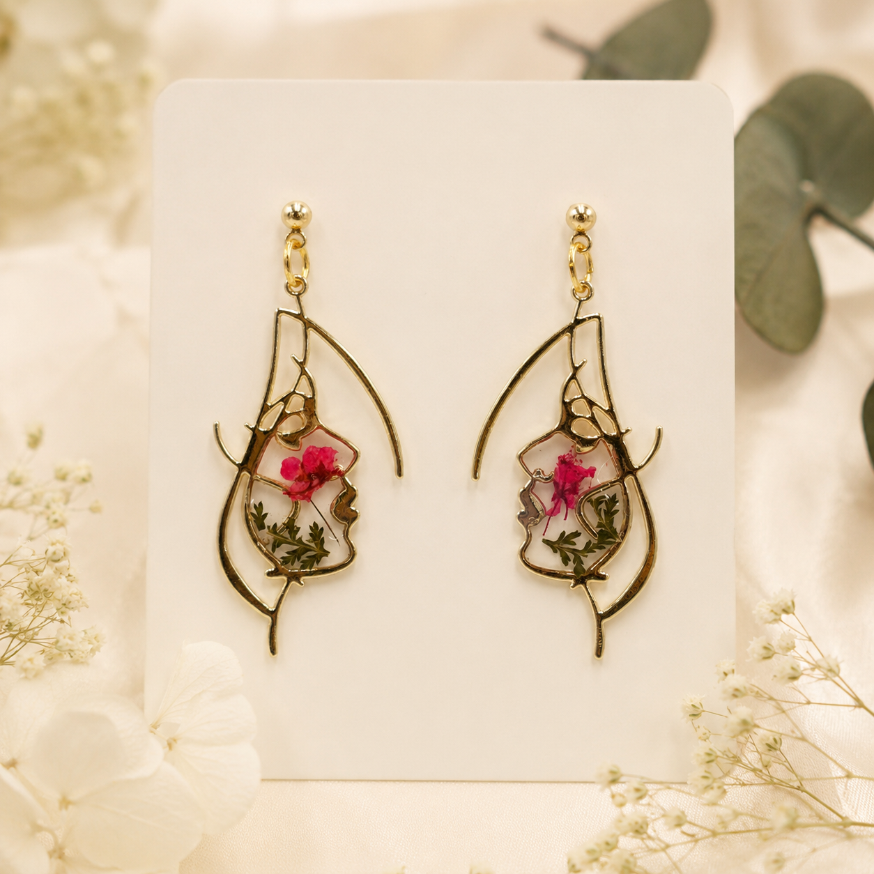 Real Pressed Flower Earrings (Style 174)