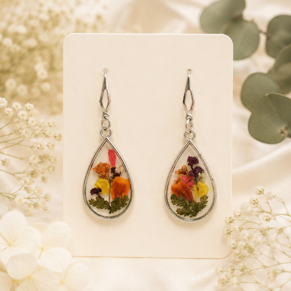 Fall Real Pressed Flower Earrings (Style 175)
