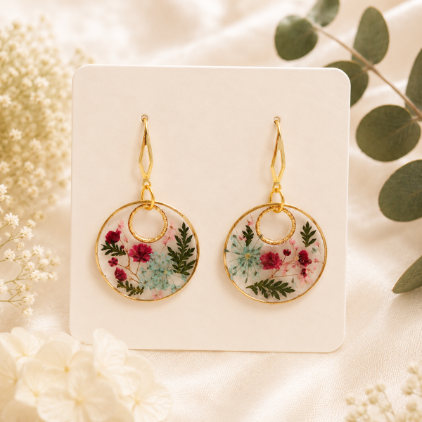 Real Pressed Flower Earrings (Style 176)