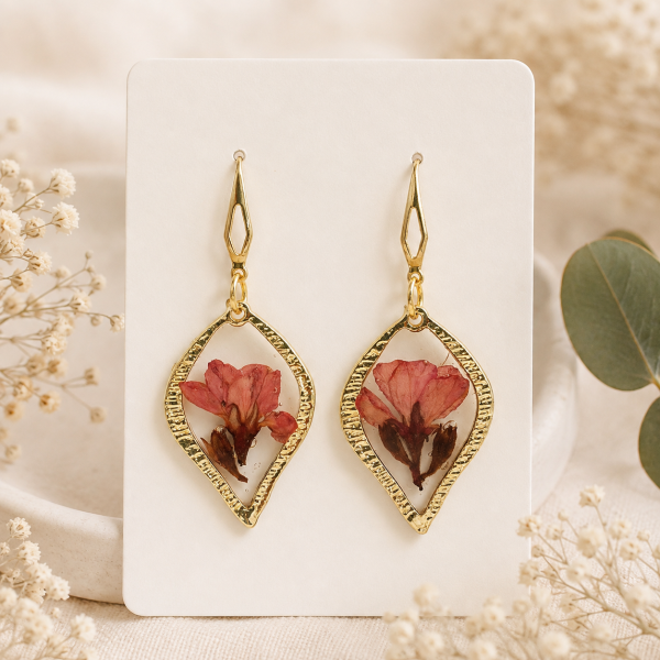 Real Pressed Flower Earrings (Style 178)
