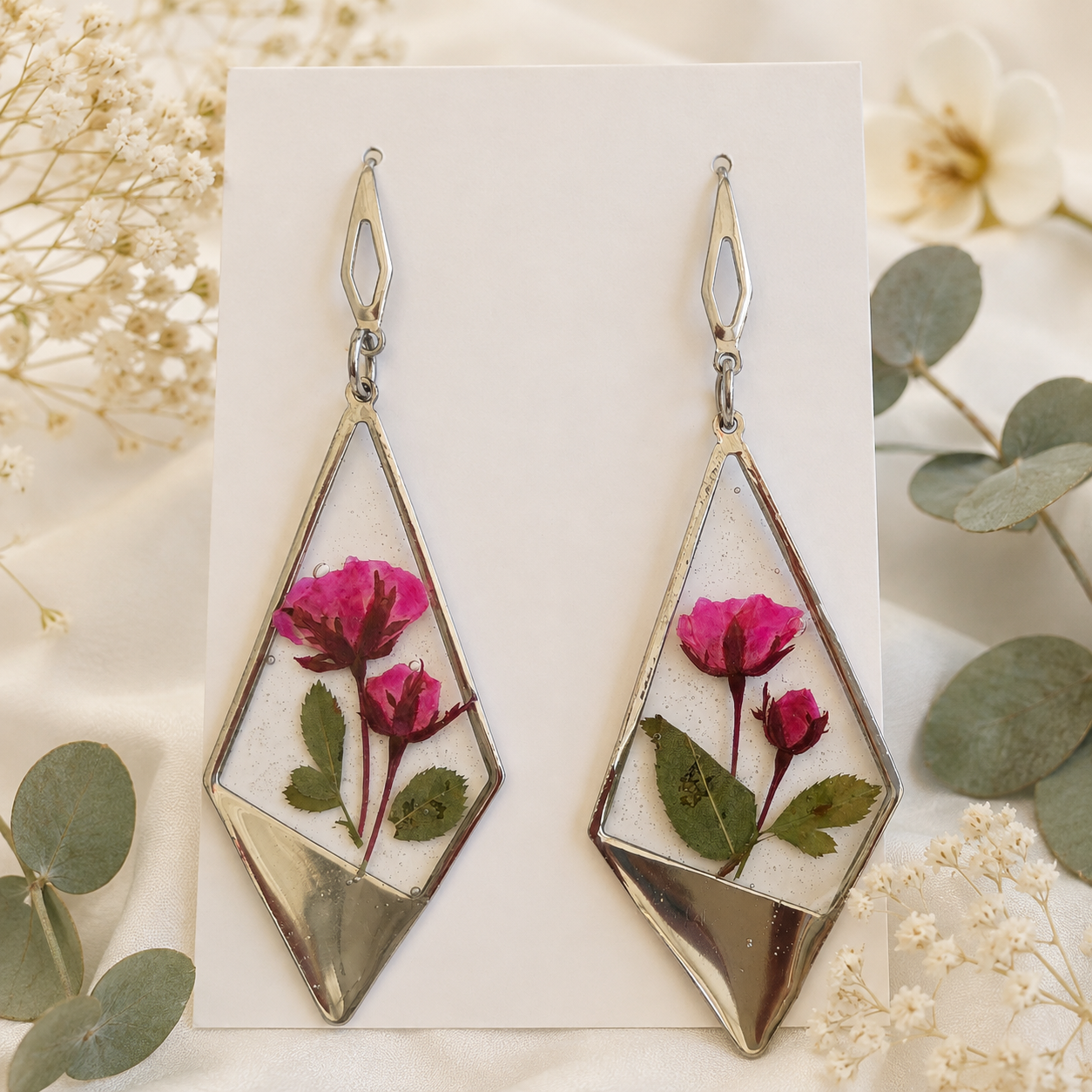 Real Pressed Flower Earrings (Style 181)