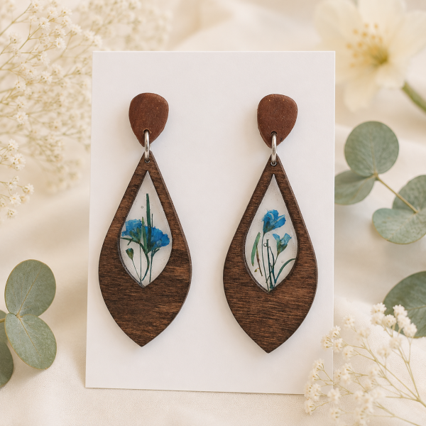 Real Pressed Flower Earrings (Style 182)