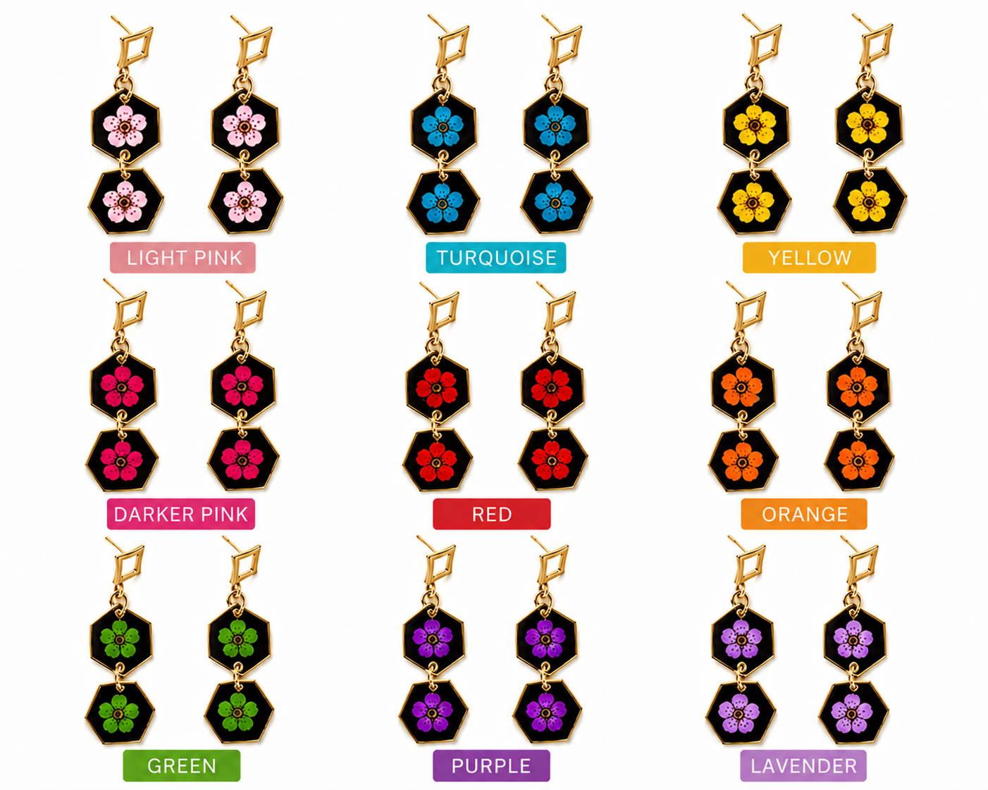 Real Pressed Flower Earrings (Style 59D)