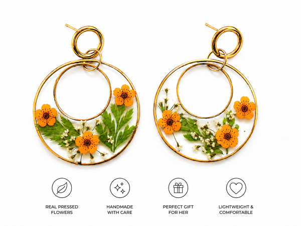 Lavender Real Pressed Flower Earrings (Style 63)