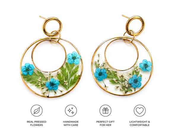 Lavender Real Pressed Flower Earrings (Style 63)