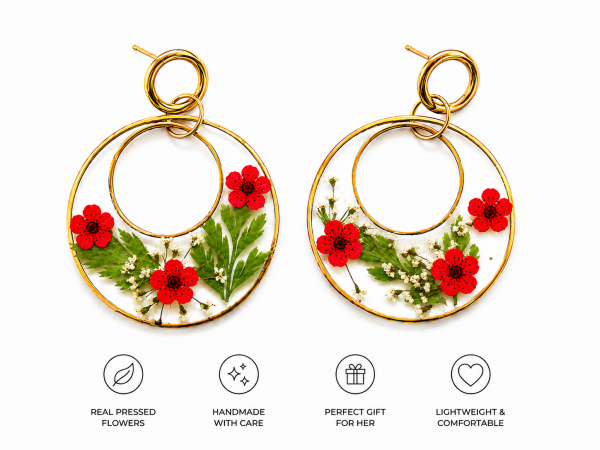Lavender Real Pressed Flower Earrings (Style 63)