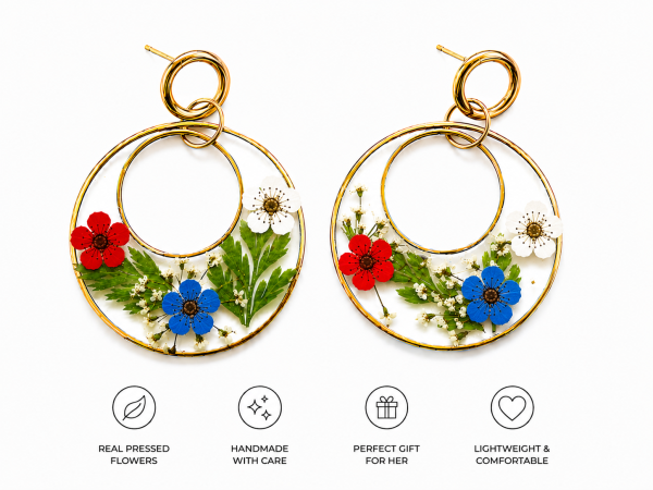 Lavender Real Pressed Flower Earrings (Style 63)