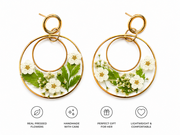 Lavender Real Pressed Flower Earrings (Style 63)