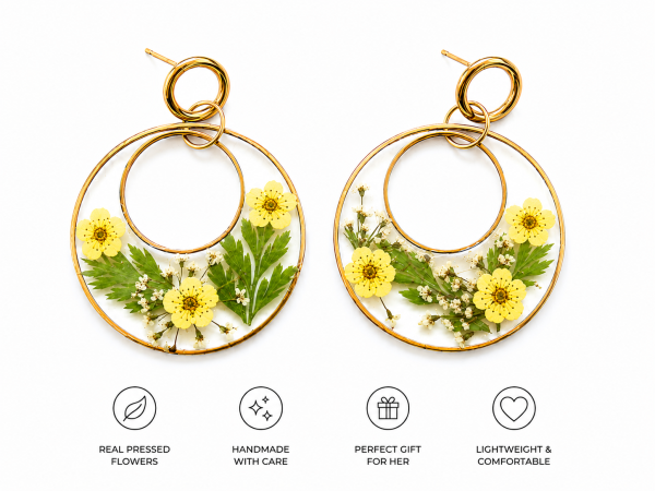 Lavender Real Pressed Flower Earrings (Style 63)