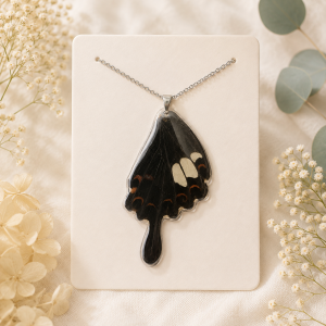 Style #8 Real Butterfly Wings Necklace (Papilio Bianor Triumphator )