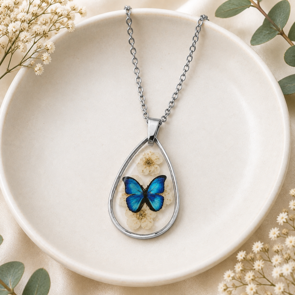 Real Pressed Flower Necklace (Style 84A)