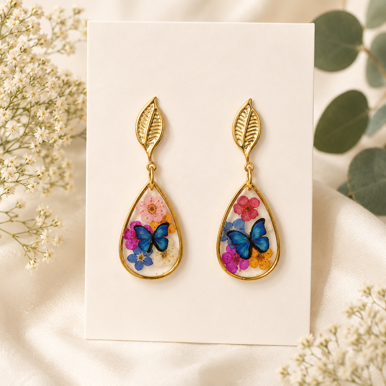 Real Pressed Flower Earrings (Style 86)