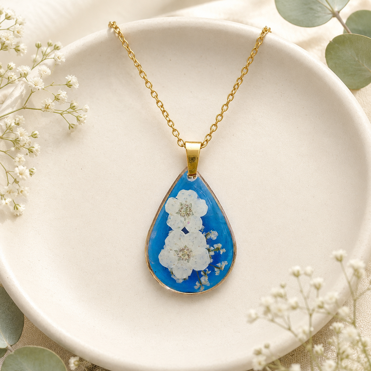 Real Pressed Flower Earrings (Style 91N)
