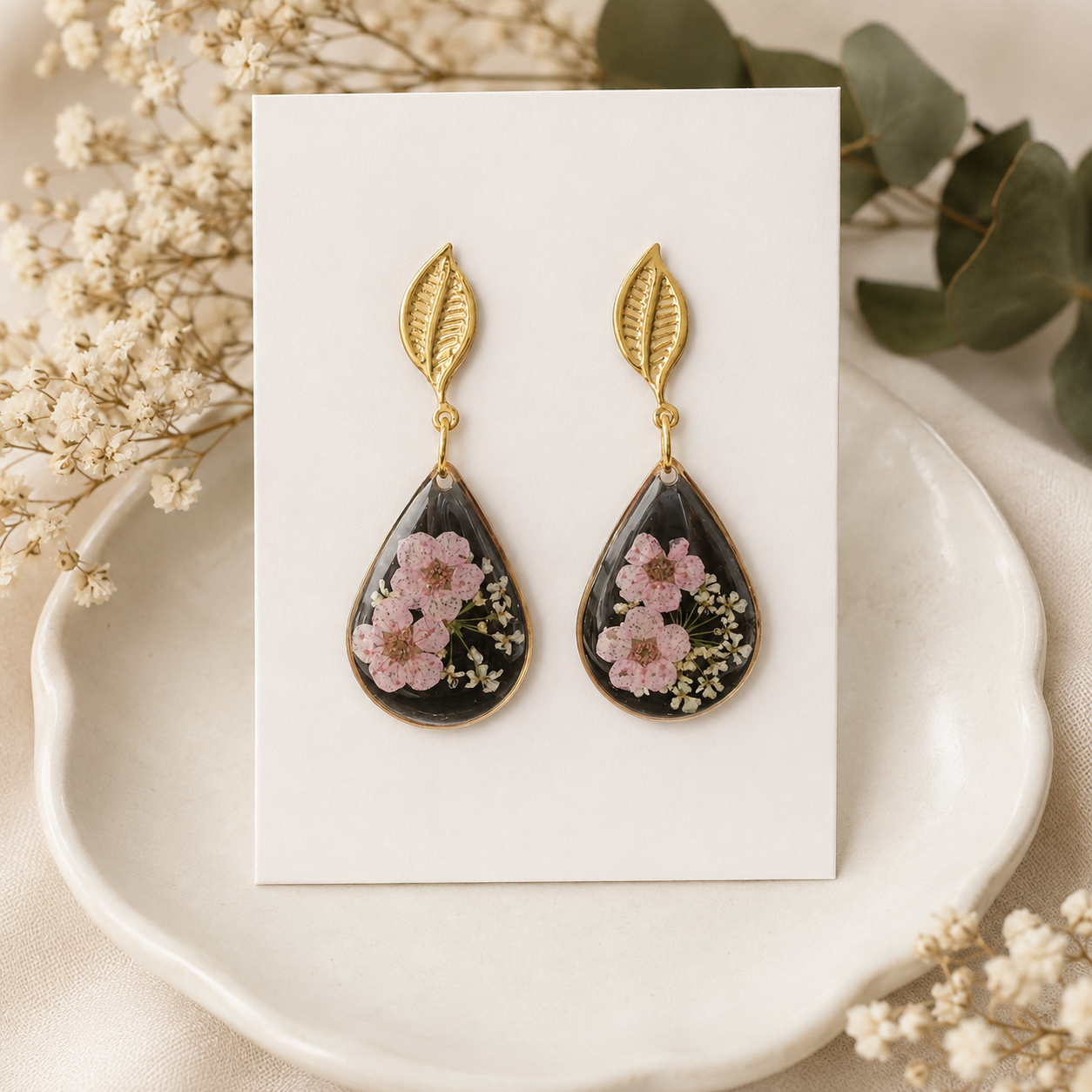 Real Pressed Flower Earrings (Style 92)