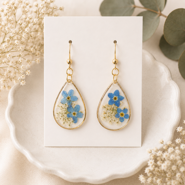 Real Pressed Flower Earrings (Style 94)