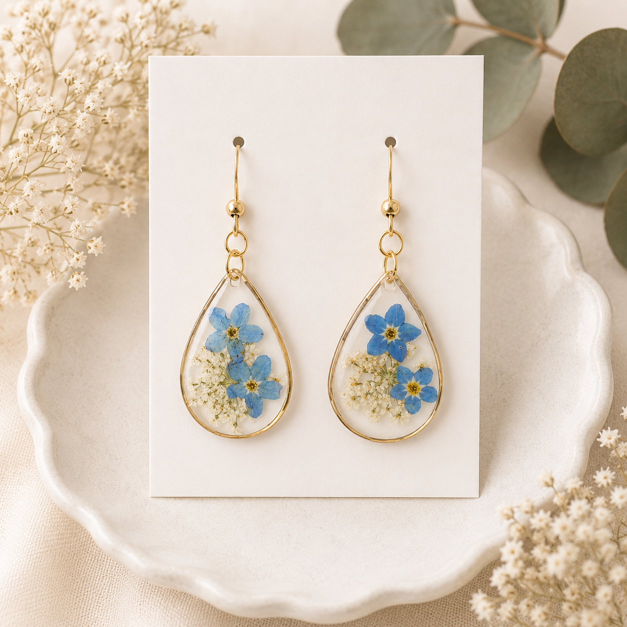 Real Pressed Flower Earrings (Style 94)