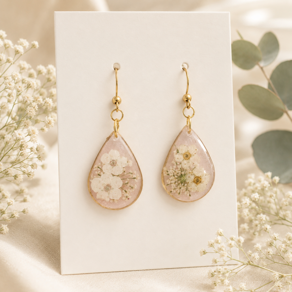 Real Pressed Flower Earrings (Style 98)